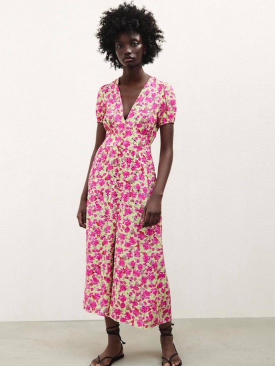 Zara Dresses & Skirts - New Zara Floral Maxi Dress Sz M 100% Viscose